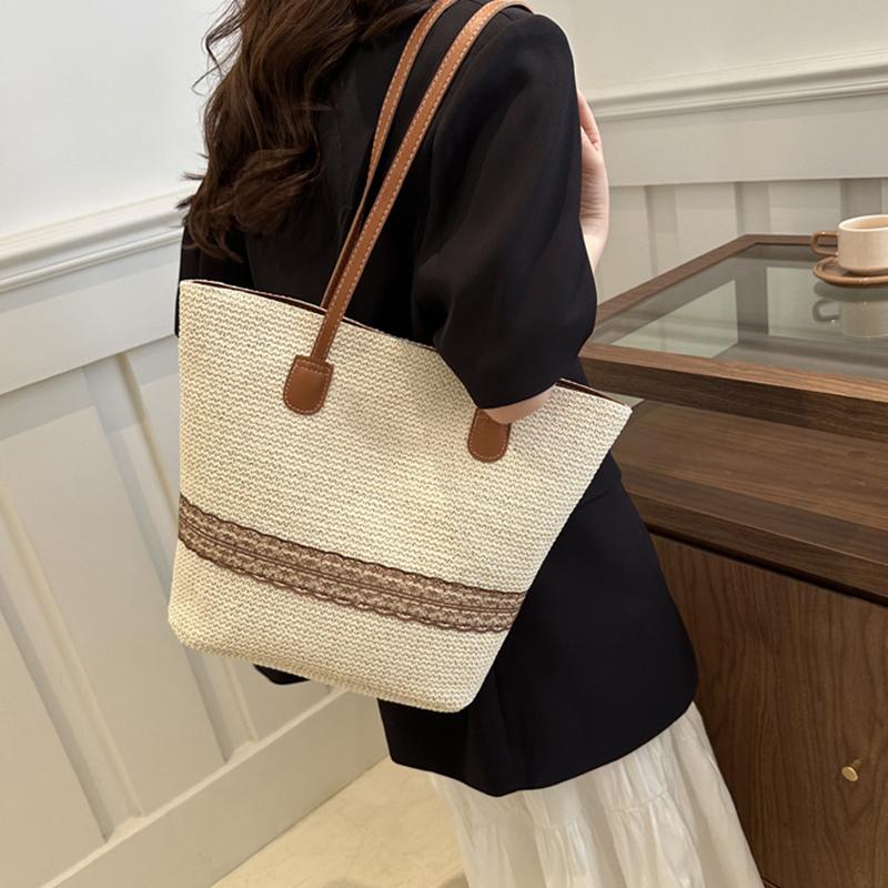 Женская плечевая сумка большой вместимости, летняя плетеная соломенная сумка-корзина, модная женская роскошная дизайнерская пляжная сумка, сумка-шоппер, тоут CLE
