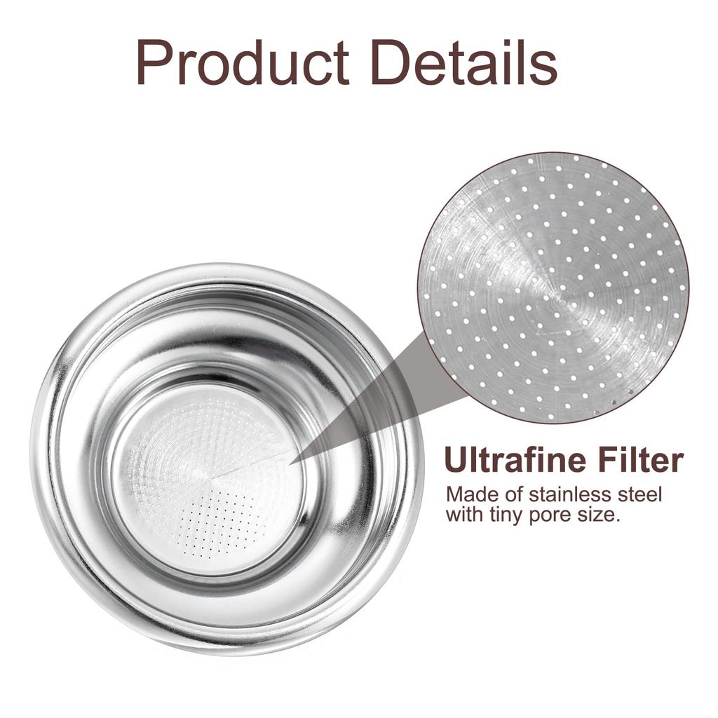 Uxcell 1 шт. 58 мм Корзина для кофейного фильтра, 1 чашка Нержавеющая сталь Многоразовая Корзина-чаша для эспрессо-кофемашины Замена