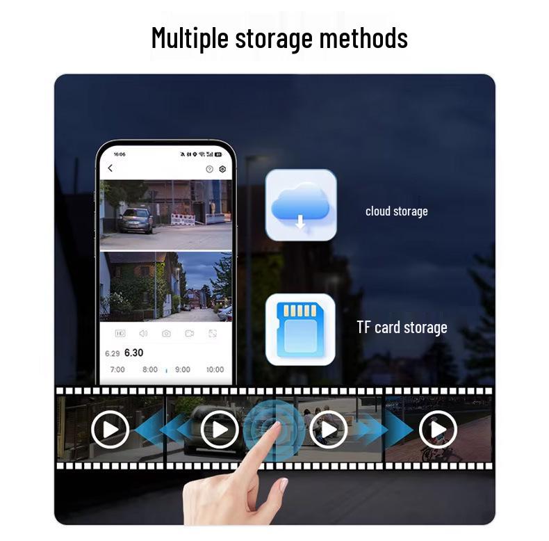 V380 10X Zoom Outdoor PTZ Camera with Multi-Lens, HD Full Color, and Mobile Alarm.
