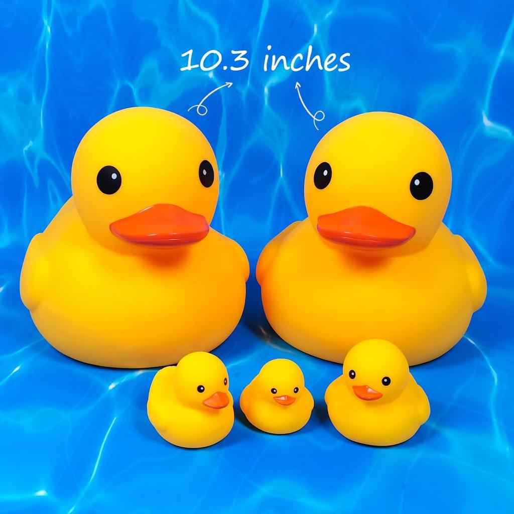 12Pcs Giant Rubber Duck 10.2 Inch Duck Giant Rubber Duck Large Rubber Squeaky Big Yellow Rubber Ducks