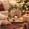 Vintage Wooden Jesus Swing Ornament Religious Christian Tabletop Decor  Home Desktop Decoration