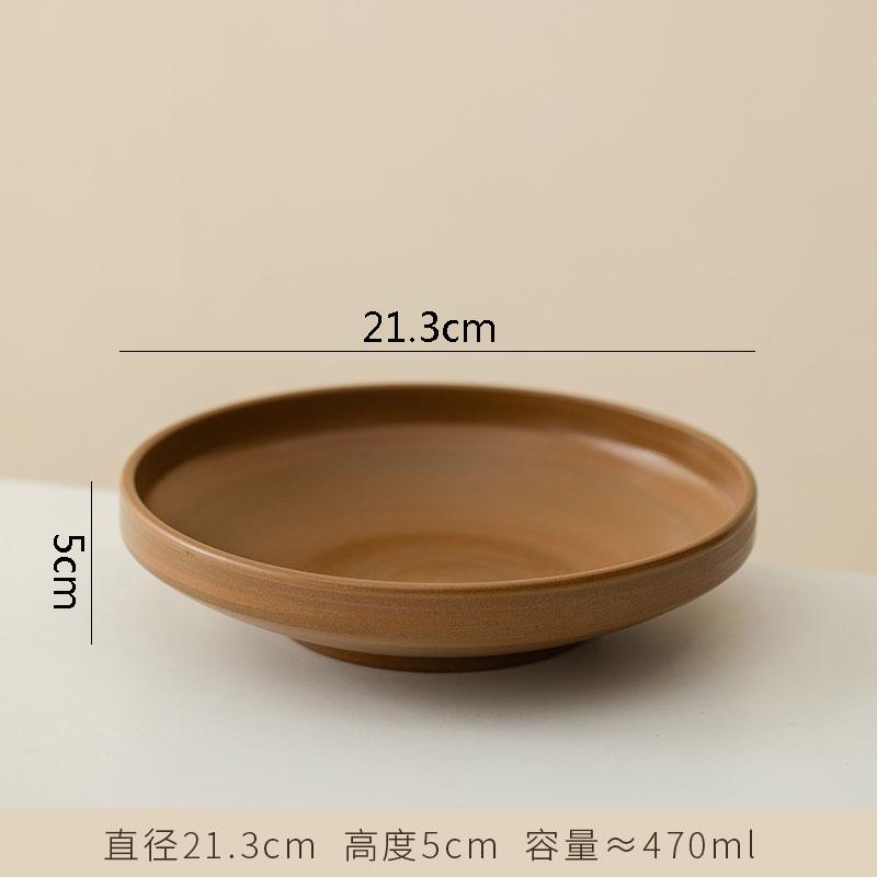 Винтажная грубая керамика глубокая тарелка креативная салатная тарелка на высокой ножке толстая суповая тарелка десертные тарелки фирменная посуда для отеля