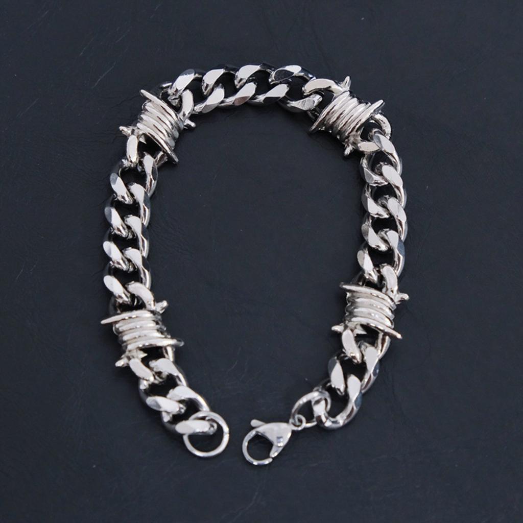 Unique Thorn Cuban Chain Necklace Bracelet Elegant Jewelry Accessory For Hip Hop And Punk Style Enthusiasts