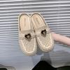 Baotou Outer Wear Fashionable Mother Shoes Versatile Half Pack Non-slip Soft Sole Hollow Women's Slippers 2025 Summer and Autumn New
