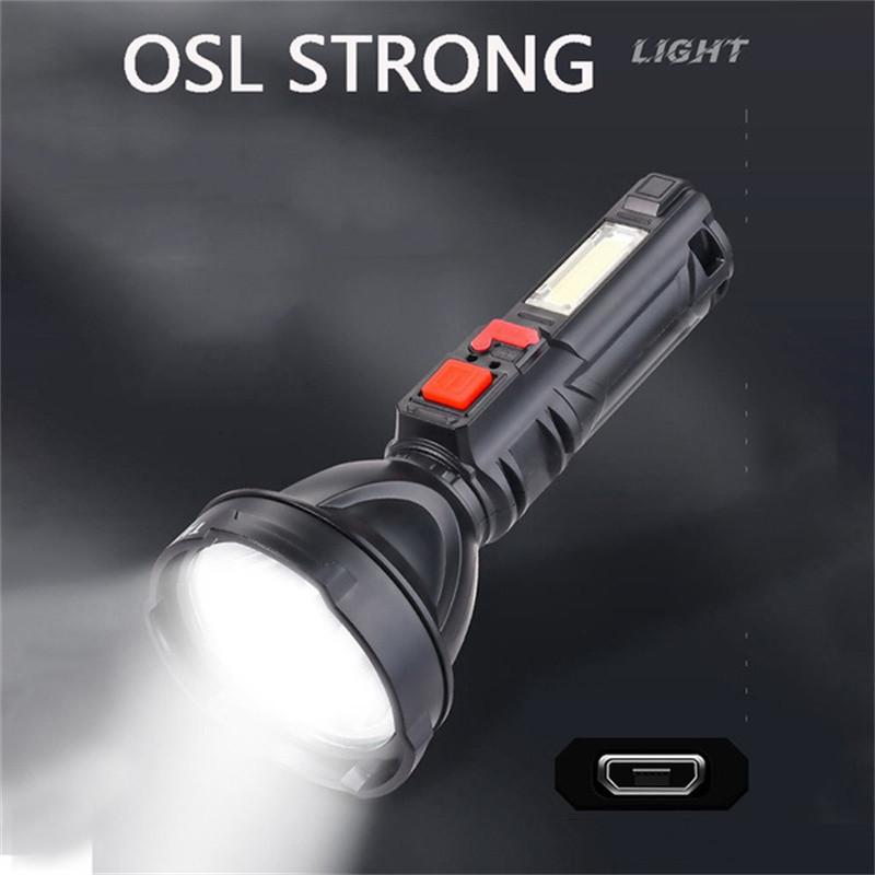 НОВЫЙ Яркий светодиодный фонарик OSL + COB, мощный прожектор, фонарик, USB перезаряжаемый, водонепроницаемый фонарь, лампа для кемпинга, пешего туризма, рыбалки