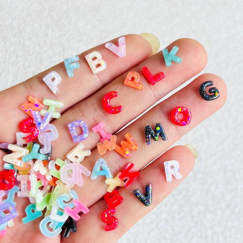 150Pcs Cute Mini Color Mini Cartoon Letter Series Nail Flat Bottom Rhinestone Decoration Diy Scrapbook Accessories A77