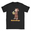 Cartoon Banana Cute Brown Monkey T Shirt Cotton Fun T-Shirts Crewneck Curious George Tees Short Sleeve Clothes Plus Size