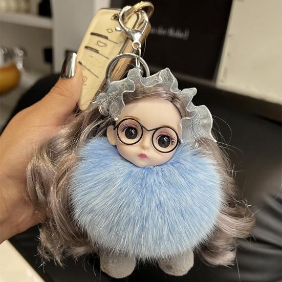 Keychain Pendant Girl Style Plush Doll Charm Soft Stuffed Key Holder Backpack Car Wallet Bag Accessory