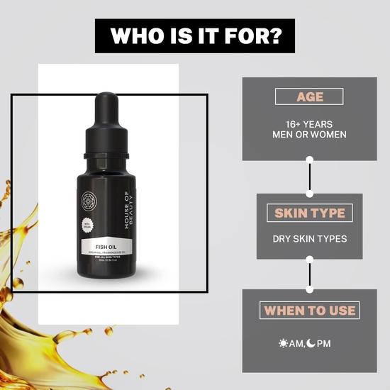 HOUSE OF BEAUTY Сыворотка из рыбьего и арганового масла с первой в Индии сывороткой с омега-3 для сухого типа кожи, придающей коже здоровый вид (Размер: 10мл)