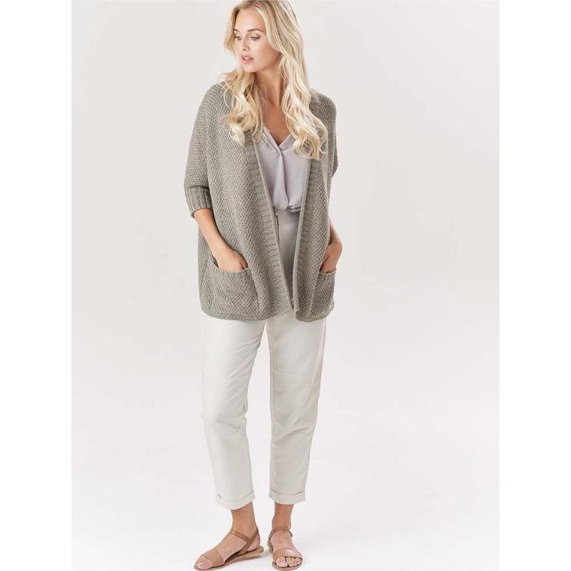 Женский свитер-кардиган свободной вязки для поездок на природу на осень и зиму