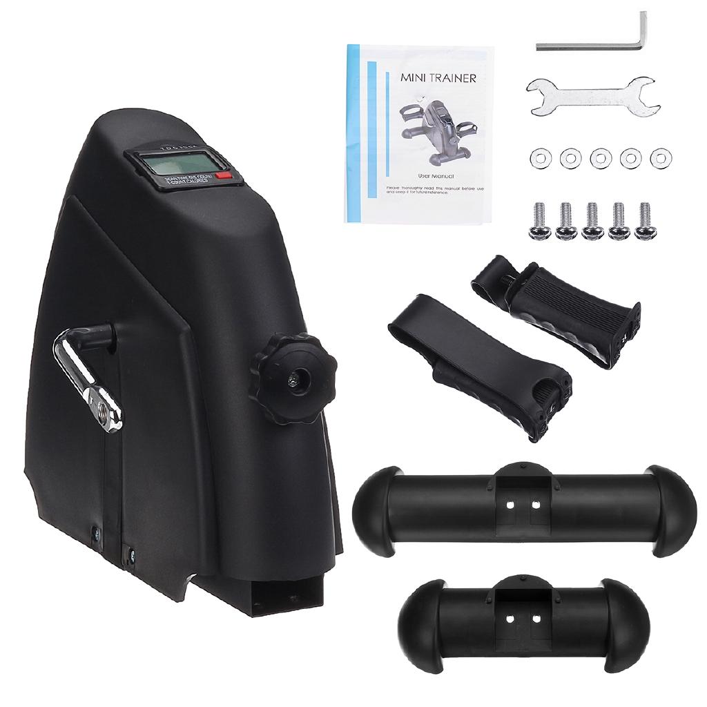 Home Gym Mini Pedal Exercise Bike Trainer Arm/Leg Physical Therapy Fitness Cycle Indoor Cycling Bikes LCD Display Stepper Tools