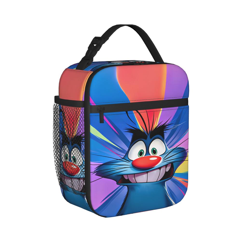 Film Oggy And The Cockroaches Lunch Bag For Women Custom Lunch Box Fun School Cooler Bag Convenient Waterproof Tote Food Bags