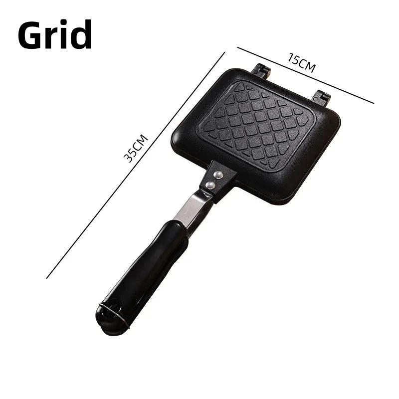 Double-sided Frying Pan Non-Stick Sandwich Bread Bakeware Breakfast Waffle Pancake Egg Frying Pan Household Kitchen Utensils