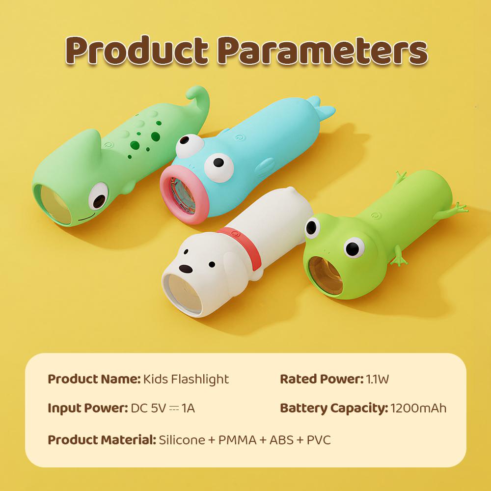 Cute Frog Flashlight For Kids Silicone Toddler Night Light Rechargeable Portable Hiking LED Night Light With Hanging Strap