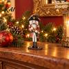 Durable Wooden Holiday Ornament Christmas Nutcracker Table Sign, Soldier Figure Standing Collectible Statue Decorative Desktop for Tiered Tray, Party