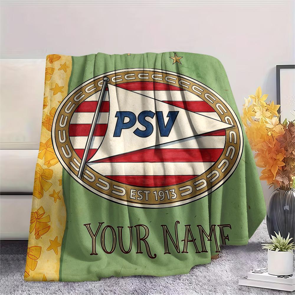 Custom Name PSV Eindhoven Flannel Blanket, High quality Comfortable for All Seasons, Home Decor, Warmth and Comfort