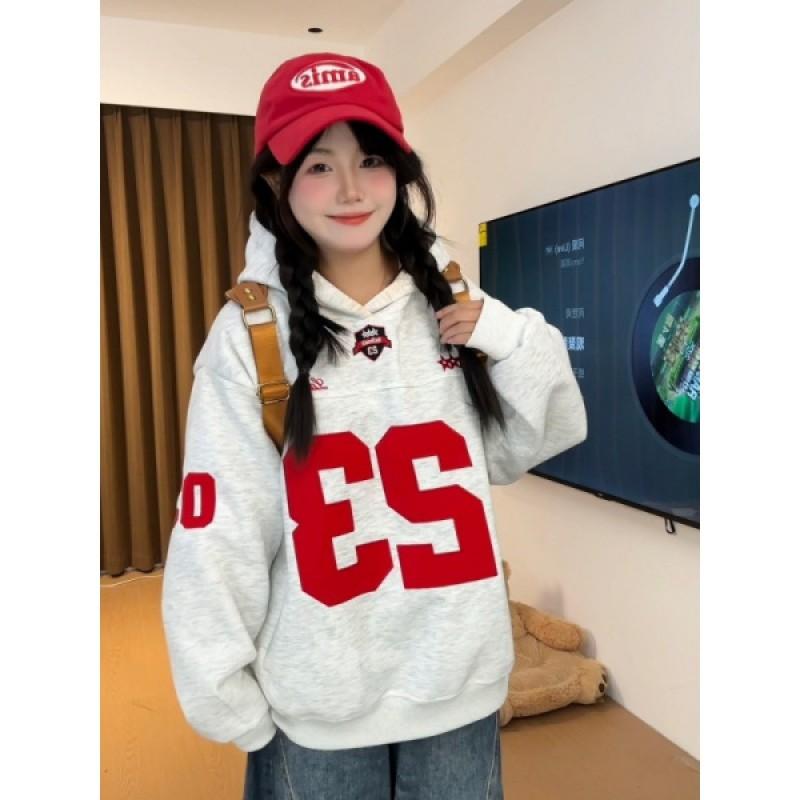 American Streetwear Hoodie Oversized Vintage Casual Sweatshirt Teens Fall Winter
