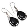 Черный Спинальный Драгоценный Камень Ручной Работы Подарок Для Нее Серебряные Ювелирные Изделия Серьги 1,5''
