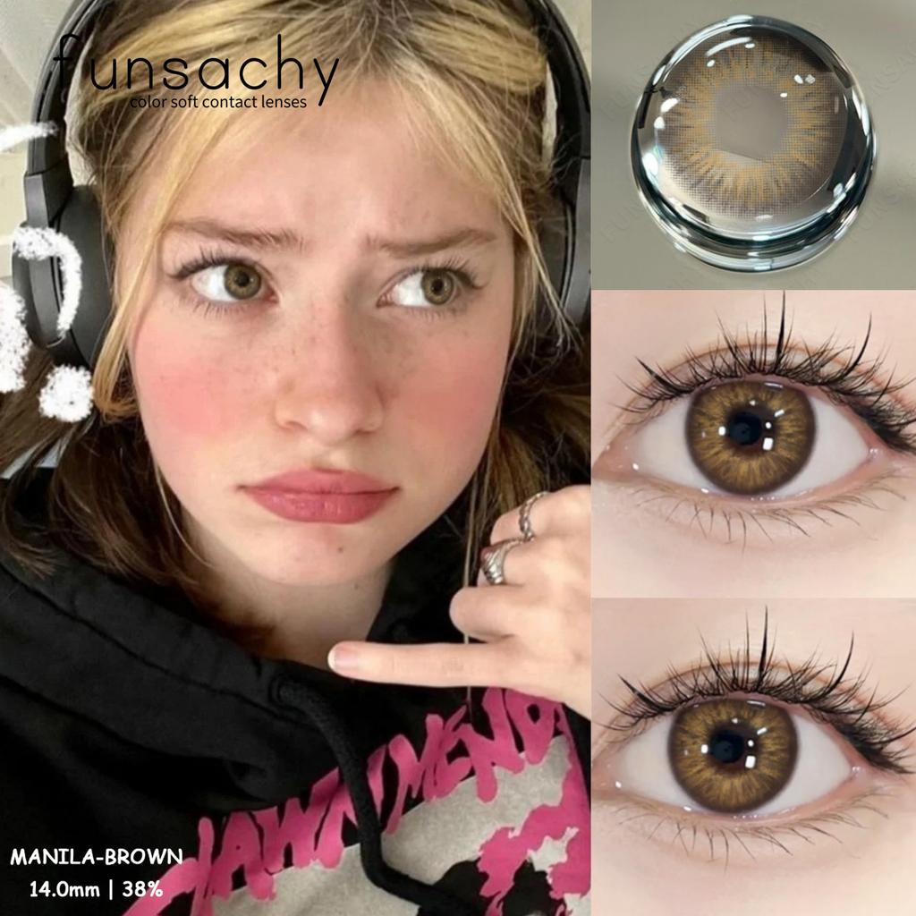 FUNSACHY 1 пара новых цветных контактных линз для учеников, высококачественные линзы для глаз, косметика, разноцветные цветные контактные линзы