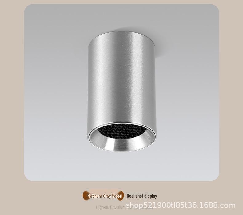 Surface-Mounted Cylinder Spotlight, Anti-Glare Honeycomb, Full Spectrum, Ceiling Light for Bedroom and Living Room.