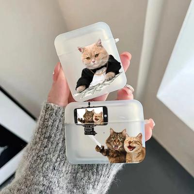 Милый чехол для наушников в виде животного с кошачьими ушками для Airpods 4-го 3-го Pro 3 2 Ударопрочные чехлы для Airpod 2 3 1 Защитный аксессуар Чехол Fundas