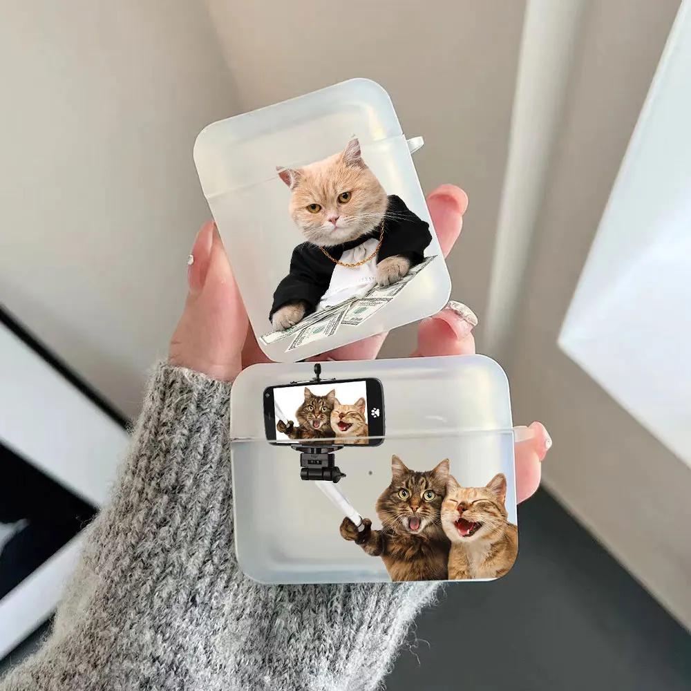 Милый чехол для наушников в виде животного с кошачьими ушками для Airpods 4-го 3-го Pro 3 2 Ударопрочные чехлы для Airpod 2 3 1 Защитный аксессуар Чехол Fundas