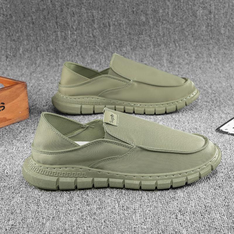 Летняя парусиновая обувь мужская обувь дышащая обувь для ленивых мужская повседневная обувь один педаль универсальная посадка по ноге парусиновая обувь тренд