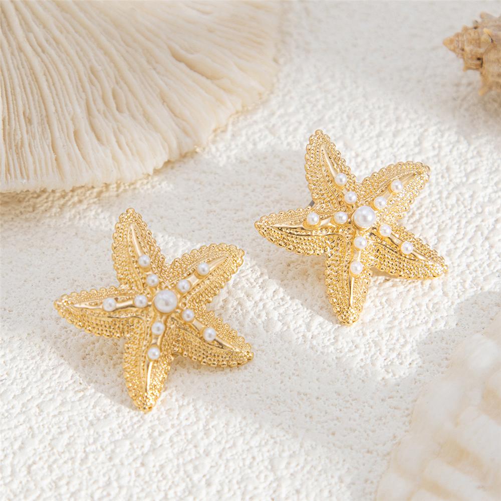 Summer Beach Ear Studs Simulated Starfish Small Star Earring Trendy Earrings for Women  for Women