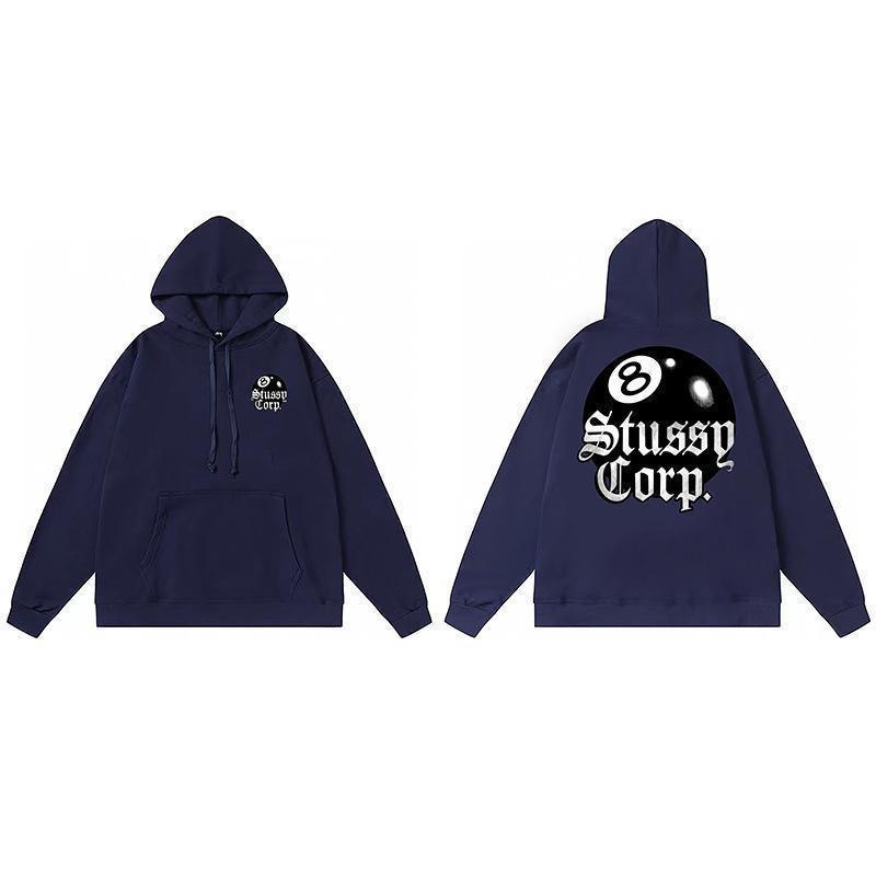 Stussy Mens Hooded Sweatshirt Casual Loose Fit Streetwear Printed Pullover