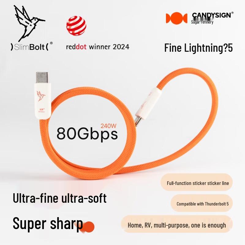 CANDYSIGN USB4 Thunderbolt Compatible 240W Fast Charging Type-C Cable