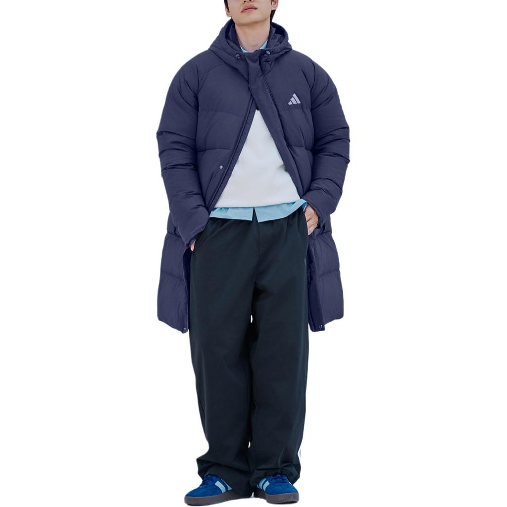 adidas Мужские пуховики Темно-синий с капюшоном Умеренный пуховик KR0934