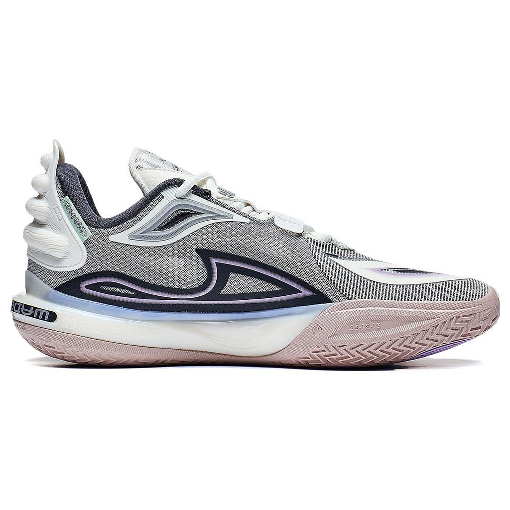 Li Ning Wade All City 11 V2 Амортизация Дышащая Поддержка Легкий Отскок Низкие Баскетбольные Кроссовки Мужские Слоновая Кость ABAT093-3