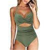 Женские купальники с V-образным вырезом и рюшами, пуш-ап, мягкий купальник, купальный костюм на бретельках