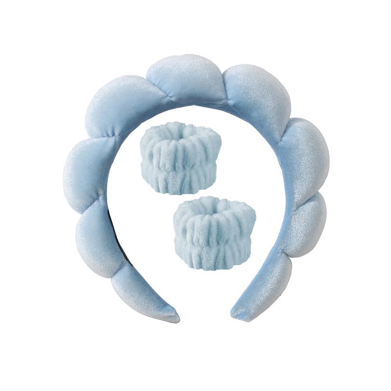 3-piece Sweat-absorbing Wristband Set for Women, Face Wash Headband, Headband and Hair Accessories