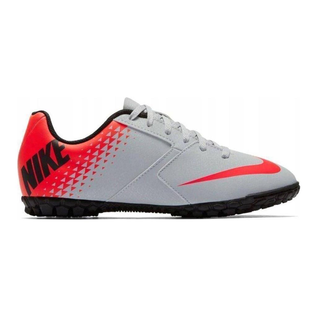 Nike Bombax Круглый носок Шнуровка Нескользящие Амортизирующие Износостойкие Низкие Детские Футбольные Бутсы Детские Футбольные Бутсы Серый Красный 826488-006