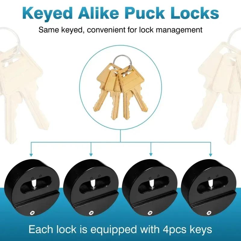 2Pcs Garage Shed Door Lock Keyed Alike Hidden Shackle Padlock Security Trailer Trucks Van Warehouse Door Reinforced Hidden Lock