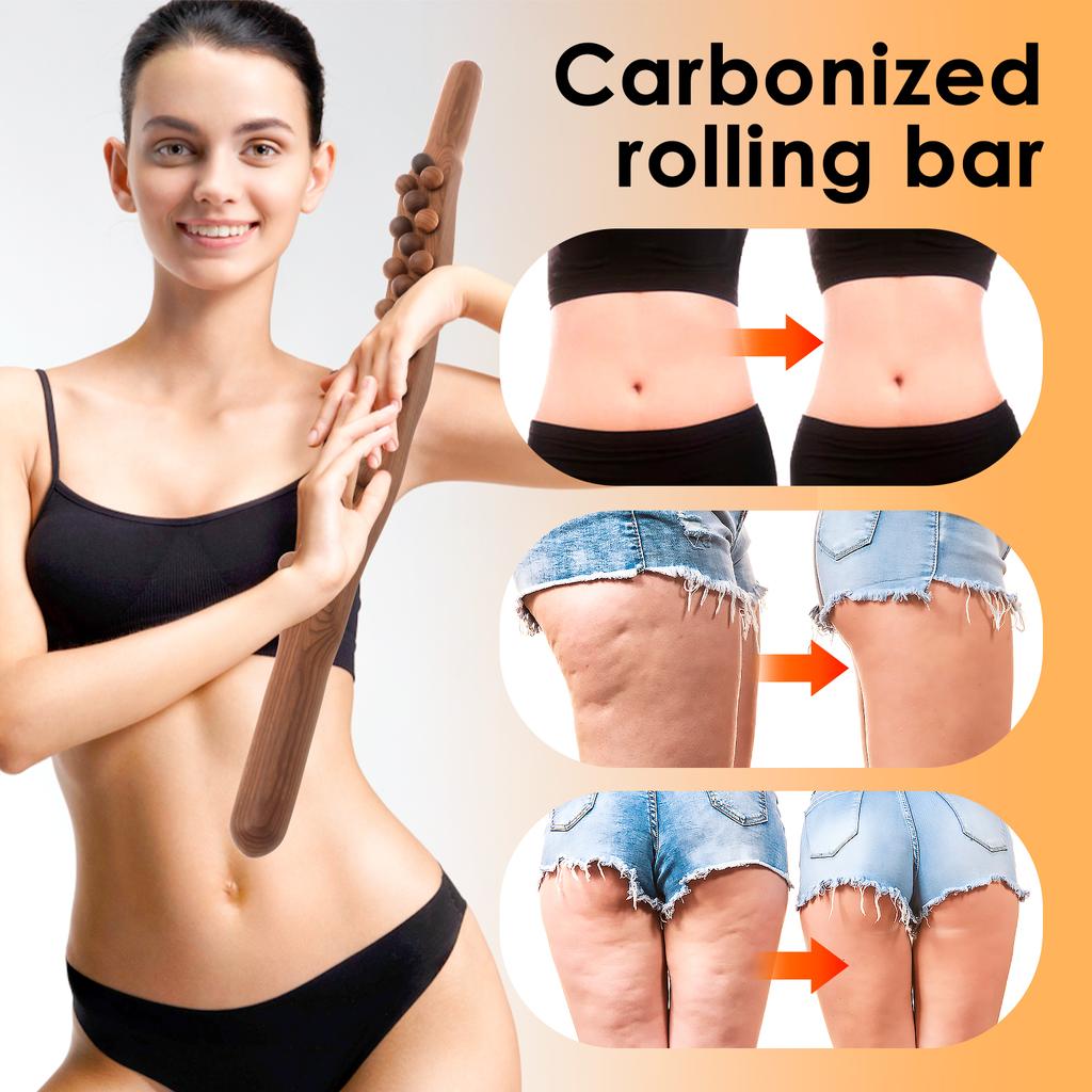 Деревянный массажный ролик 31 бусина ручной инструмент для лимфодренажа фасциальный бластер массажер от целлюлита для живота шеи спины ног