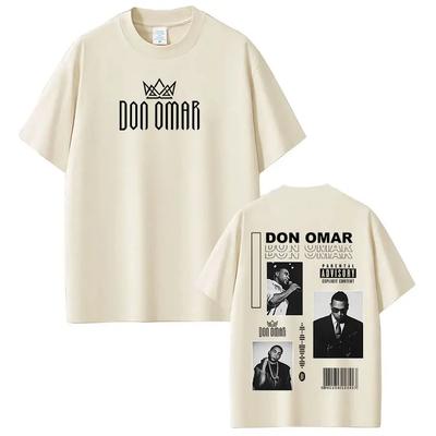 Футболки с принтом альбома рэпера Don Omar Мужские Женские Модные Готические Панк Футболки С коротким рукавом Свободные Повседневные Хлопковые Хип-хоп Футболки