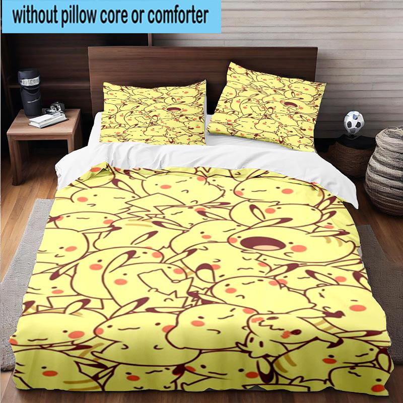 3PCS Cute Pika Adventure 3pcs Bedding,Including 3PCS Duvet Cover And 2pcs Pillowcases Perfect for Christmas,Ideal for Bedroom, Dormitory