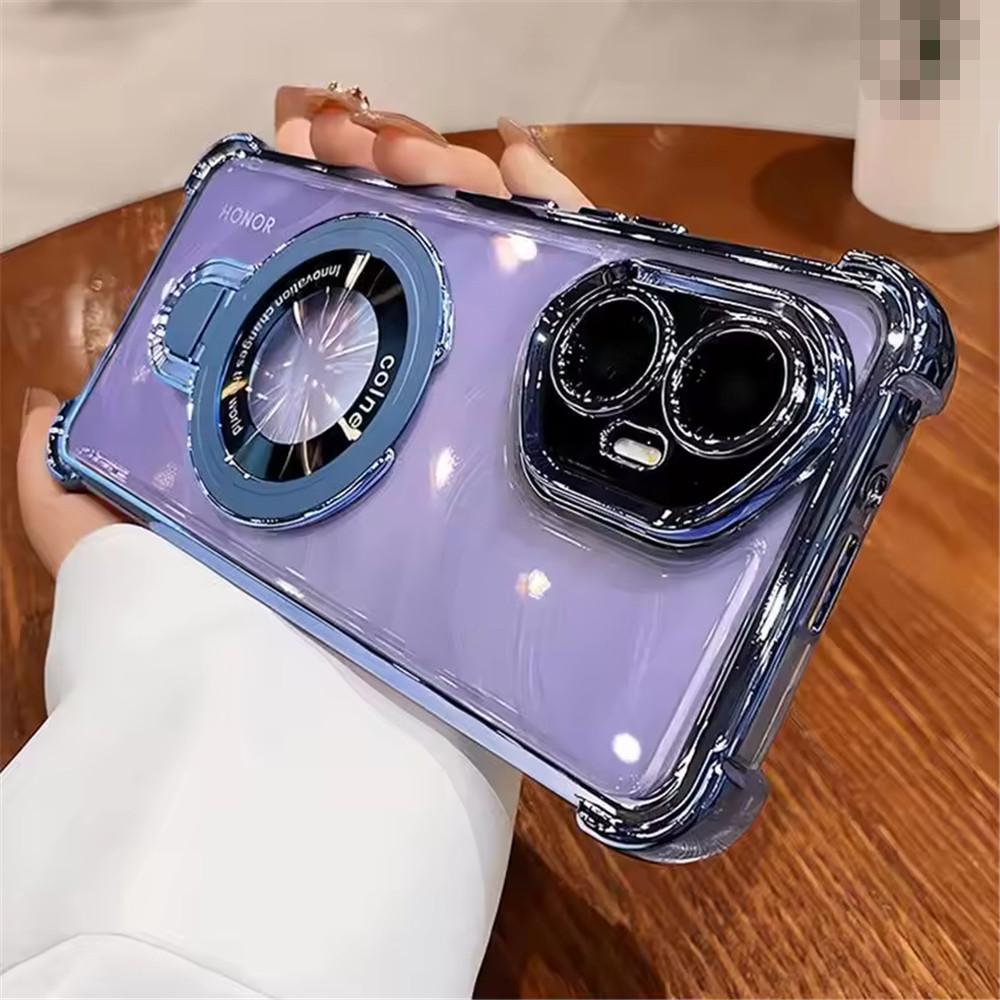 Прозрачный противоударный магнитный чехол-подставка для телефона Honor 400 Lite 200 Pro 200 300 100 90 80 70 60 50 SE Силиконовый чехол