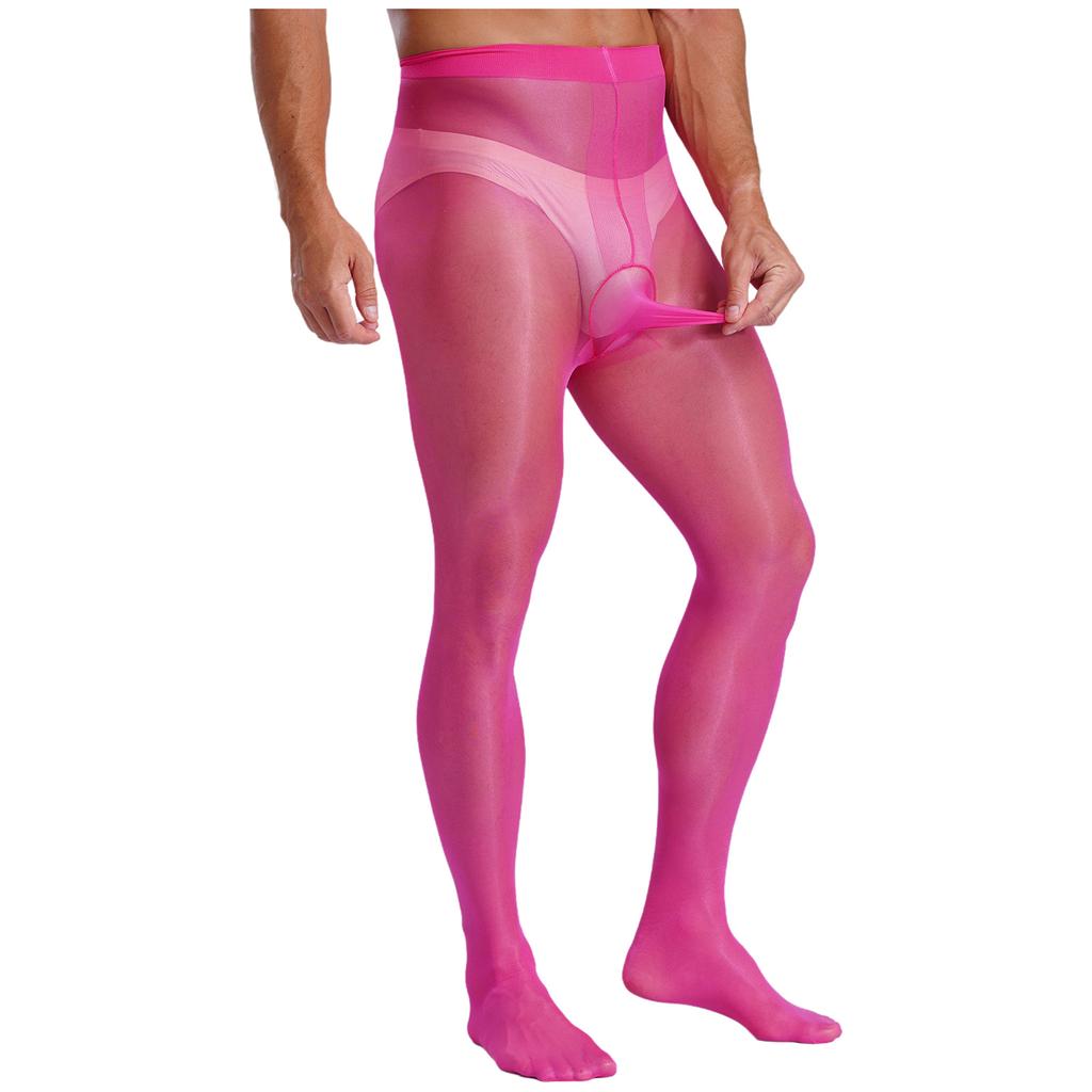 Мужские прозрачные эластичные колготки с эластичной талией, леггинсы для переодевания, глянцевые колготки для выступлений в косплее