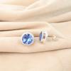 Натуральный Танзанит Драгоценный Камень 925 Проба Серебро Ювелирные Изделия Ручной Работы Серьги-Пуссеты 0,53" EE-147-7