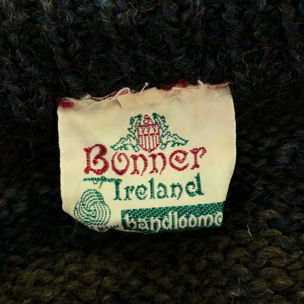 Bonner of Ireland 80-е 90-е Шерсть Старый бордюр Длинный рукав Круглый вырез Вязаный Мужской Б/У