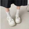 Round Toe Thick Sole JK Lolita Mary Jane Cute Women Shoes with Bow Sweet Simple Comfortable Versatile Casual Loafers