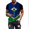 Мужская модная футболка Бразилии Harajuku Мужская футболка с флагом Бразилии с 3D принтом Повседневная спортивная футболка Повседневная футболка с коротким рукавом с изображением птицы