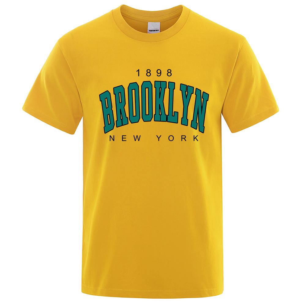 1898 Brooklyn New Your USA City Street Printed T-shirts Men O-Neck Oversize Short Sleeve T Shirt Airwear Tees