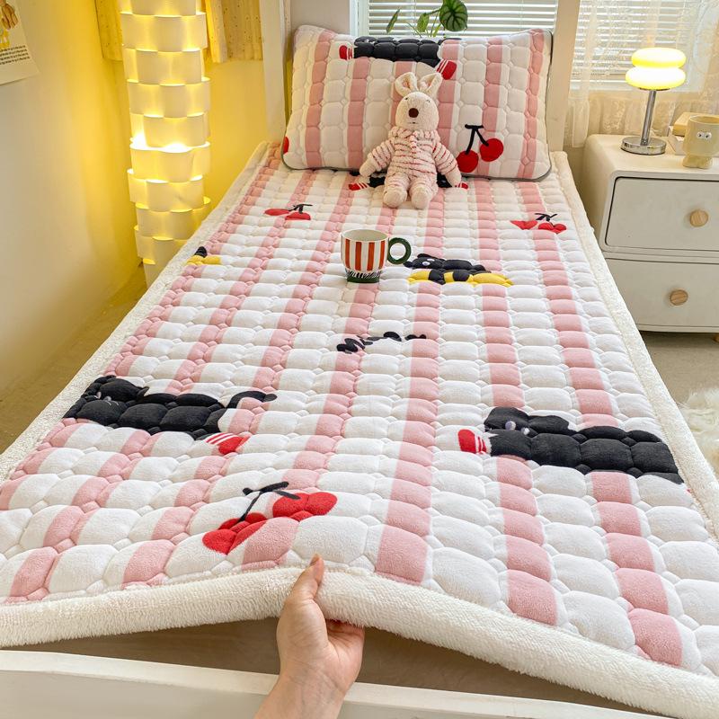 Наматрасник из молочного флиса с антистатическим слоем, складной тепловой топпер для кровати в общежитии - 90x200см до 200x220см Машинная стирка