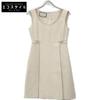 631483 Ivory Silk Wool Sleeveless Side Vest Dress Dress 38 IvoryUsed