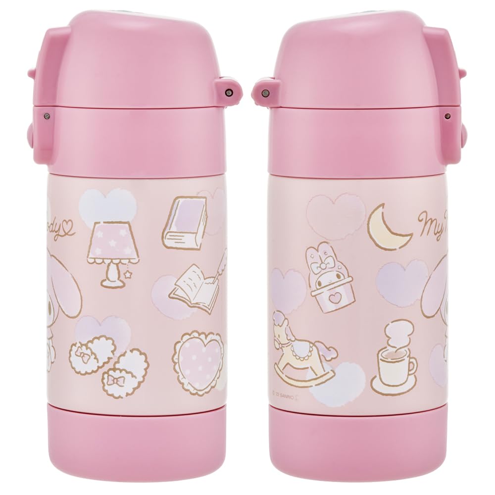 Легкая бутылка для воды Skater из нержавеющей стали, однослойная кружка, бутылка для комнатной температуры, 350 мл, одно нажатие, прямое питье, My Melody Sanrio