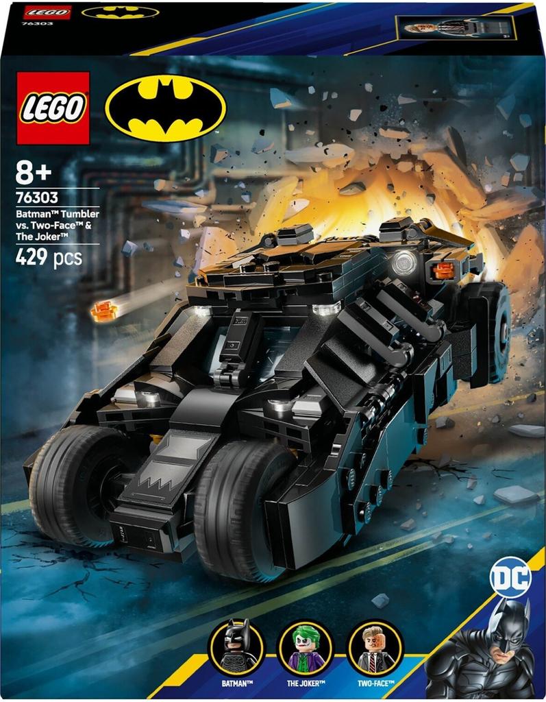 LEGO Конструктор Fahrzeug Batman – Тумблер Бэтмена против Двуликого и Джокера (76303)